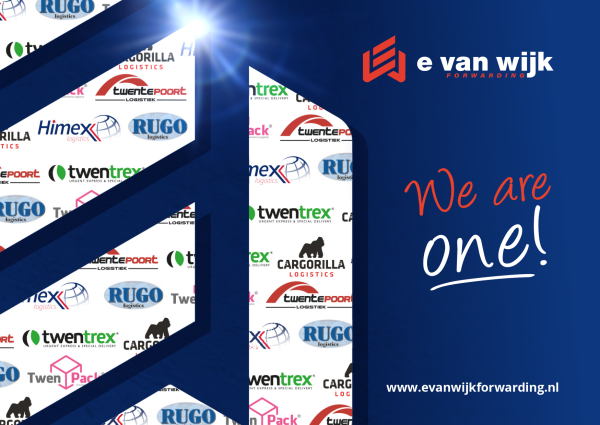 Met trots delen wij een nieuwe mijlpaal: de samenvoeging van onze zes logistieke bedrijven tot één sterke organisatie, E. van Wijk Forwarding